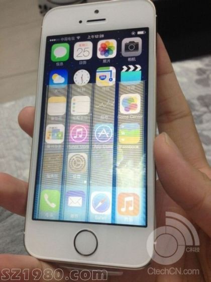 土豪金iPhone5S被爆屏幕問題 陷 花屏門 