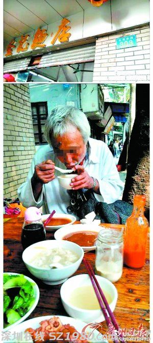 廣州老人嘆浪費可惜 坐下吃光客人剩飯