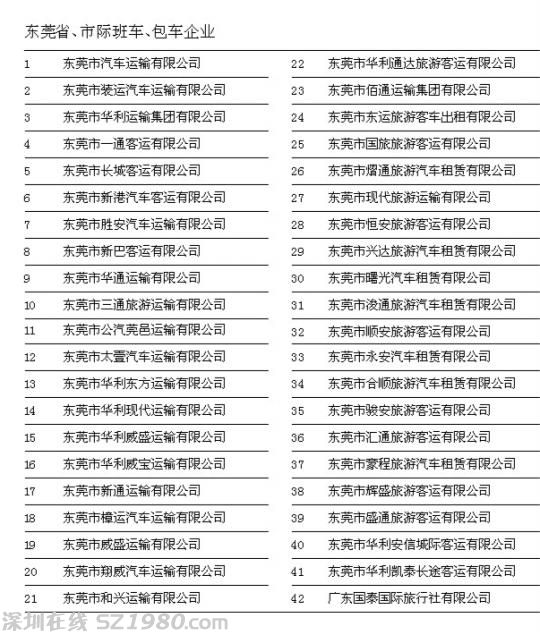 東莞：春運(yùn)回家包車認(rèn)準(zhǔn)42家正規(guī)公司