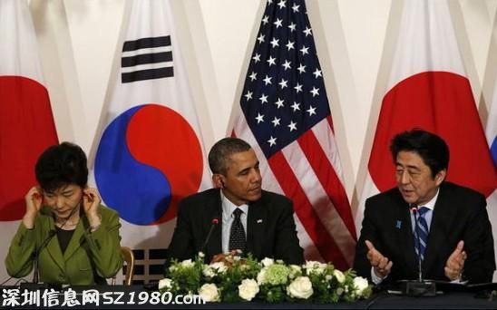 安倍在首腦峰會上用韓語問候 樸槿惠未抬頭