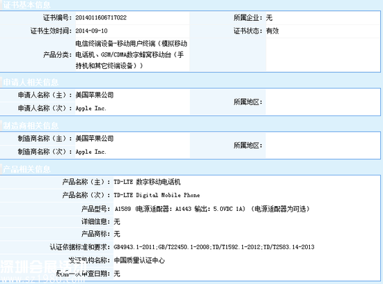 iPhone 6/6 Plus獲中國3C認證 暫不支持FDD網絡