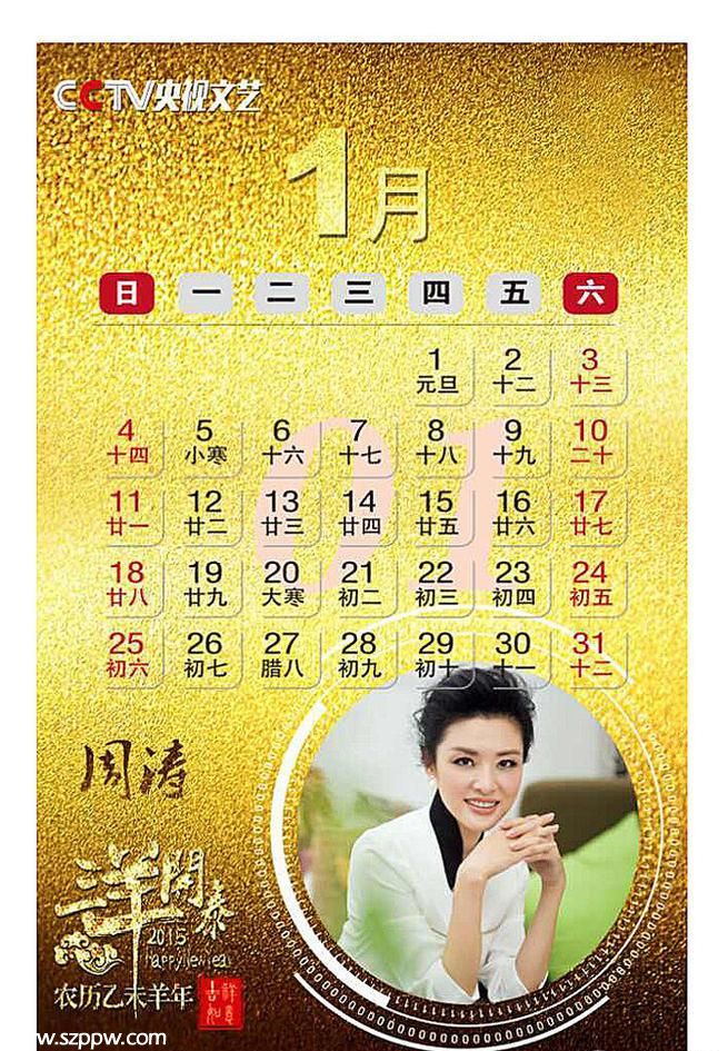 組圖：央視2015年掛歷曝光 看看央視的當(dāng)家花旦