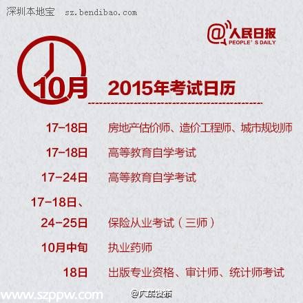 2015年考試日歷（3-12月）