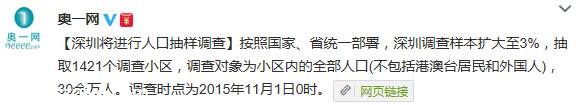 <a href=http://www.sz1980.com/shenzhen/ target=_blank class=infotextkey><a href=http://www.hnyueyi.com.cn/shenzhen/ target=_blank class=infotextkey>深圳</a></a>將進(jìn)行人口抽樣調(diào)查 或涉及30余萬(wàn)人