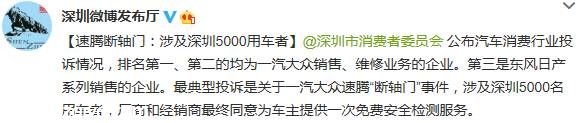 一汽大眾速騰 斷軸門(mén) 涉及<a href=http://www.sz1980.com/shenzhen/ _fcksavedurl=http://www.sz1980.com/shenzhen/ target=_blank class=infotextkey>深圳</a>5000車(chē)主