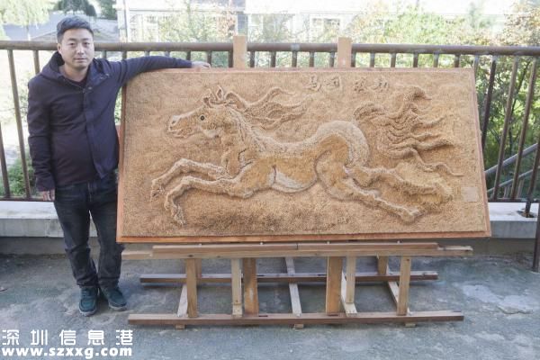 長(zhǎng)春保安用50多萬根牙簽扎出3d奔馬（圖）