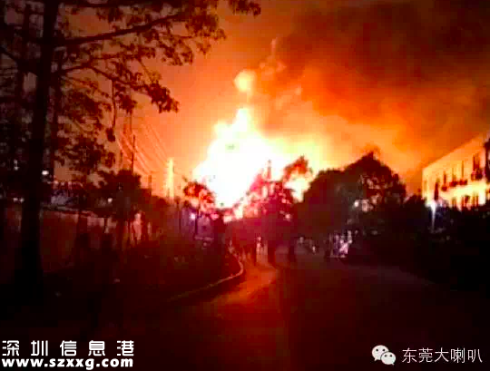 東莞望牛墩爆炸 或?yàn)橹朴秃诟C點(diǎn)（組圖）