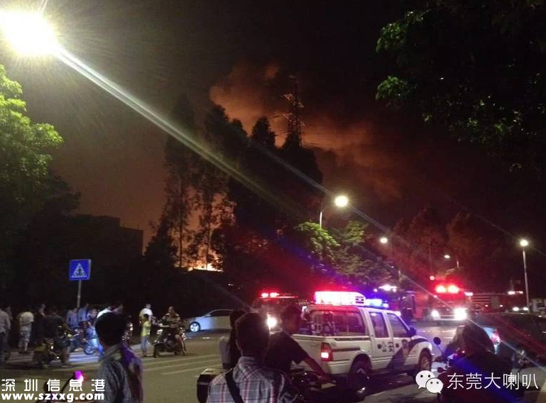 東莞望牛墩爆炸 或?yàn)橹朴秃诟C點(diǎn)（組圖）