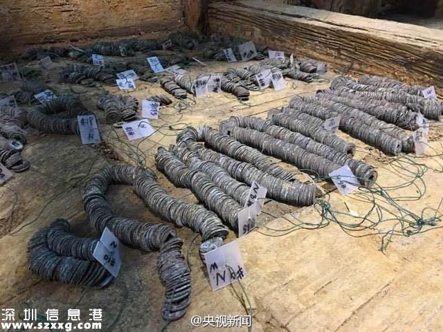 中國出土2000年前西漢列侯墓 發(fā)現(xiàn)10余噸銅錢