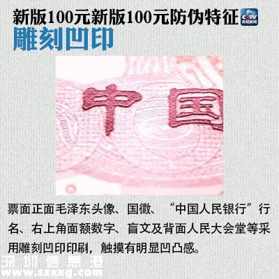 今起新版100元正式流通 快速識別新版人民幣