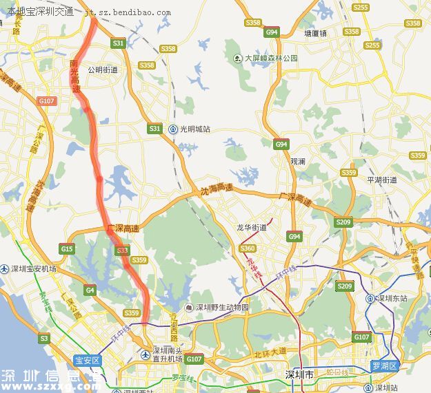 南光高速公路地圖指引