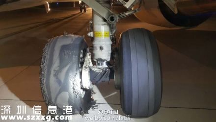 深圳(www.hnyueyi.com.cn)飛杭州客機(jī)因爆胎備降上海虹橋機(jī)場(chǎng)(圖)