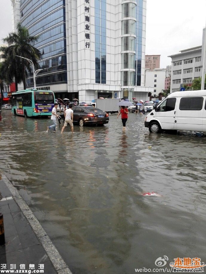 深圳降雨還將持續(xù)3小時 多路段被淹(圖)
