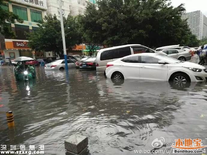 10日深圳全境暴雨 全市50多處積水內(nèi)澇