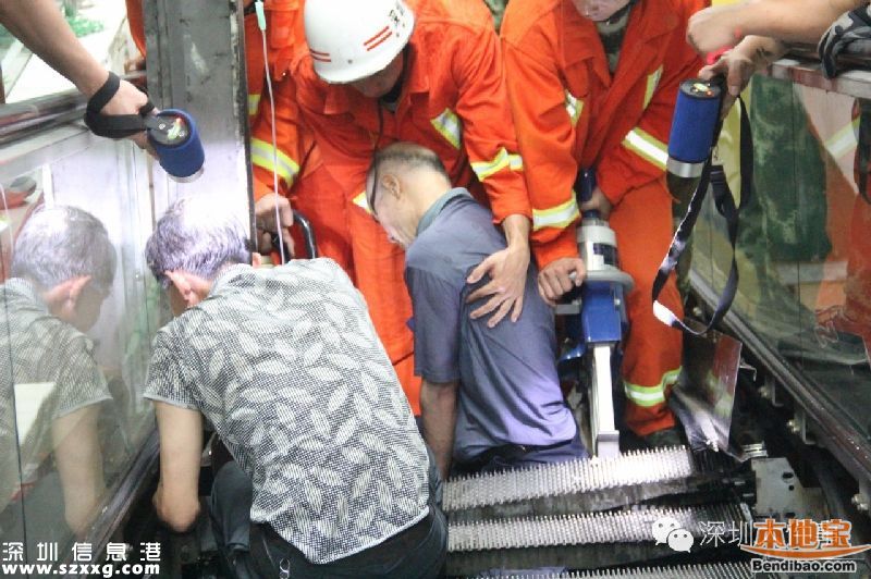 深圳新一佳超市電梯吃人 老人左腿瞬間被吞(圖)