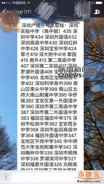 2016深圳中考平均分344分 第一批錄取分?jǐn)?shù)線16日公布