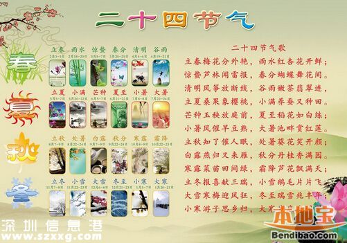 2016年二十四節(jié)氣表 24節(jié)氣時間表