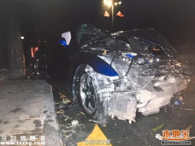 深圳百萬跑車撞成廢鐵 司機(jī)回家睡覺