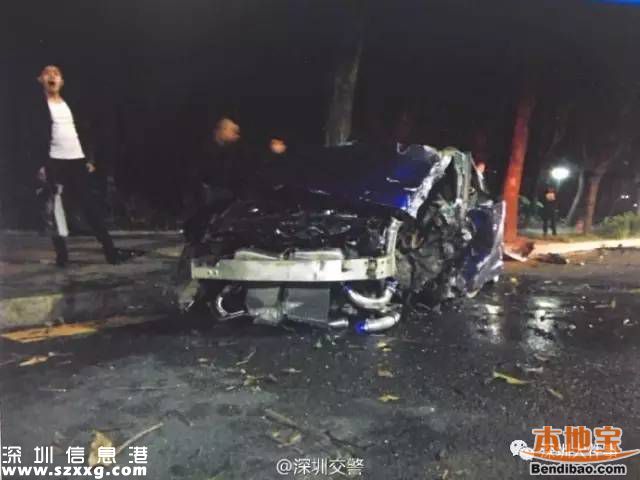 深圳百萬跑車撞成廢鐵 司機(jī)回家睡覺