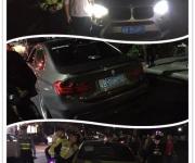 龍崗三臺寶馬組隊深夜飆車 被深圳交警一舉攔下